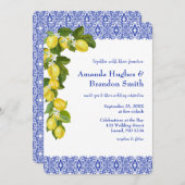 リモンIレモイタリアンン&ブルータイルウェディング招待 招待状 (正面/裏面)