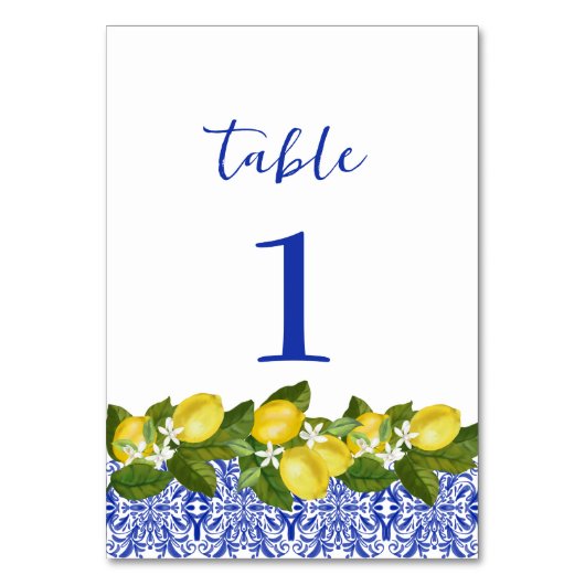 リモンIレモイタリアンン&ブルータイルテーブル番号 テーブルナンバー (正面)