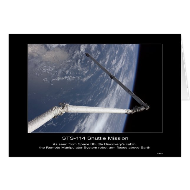 リモートマニピュレータシステムロボットアームがeの上で曲がる (正面横)