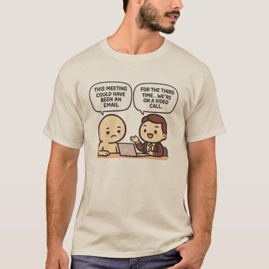 リモートワークのオフィスユーモア Tシャツ (正面)