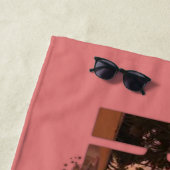 リモートワードアートスプラッシュパームツリーシルエット ビーチタオル (インサイチュ)