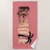 リモートワードアートスプラッシュパームツリーシルエット ビーチタオル (正面)