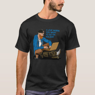 リモート作業とワールドTRAV用のデジタルノマドスタイル Tシャツ