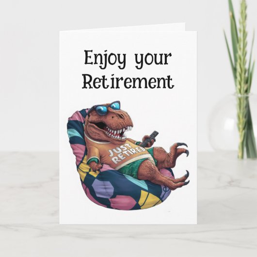 リモート制御で豆バッグ椅子に座っているTrex カード (正面)