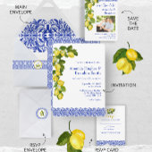 リモーネⅠ イタリアン レモン & ブルー タイル テーブル ナンバー テーブルナンバー