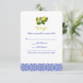 リモーネⅠ イタリアン レモン & ブルー タイル RSVP カード (スタンド正面)