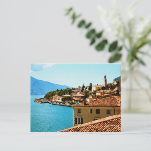 リモーネ・スル・ガルダ  ガルダ湖 イタリア 絵画のような写真 ポストカード (スタンド正面)