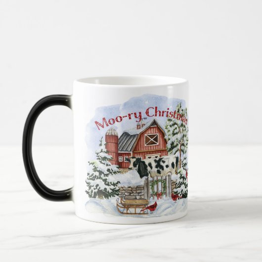 – リモーークリスマス,農家と牛の人々のための祝日 モーフィングマグカップ (左)