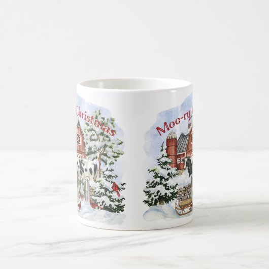 – リモーークリスマス,農家と牛の人々のための祝日 モーフィングマグカップ (中央)