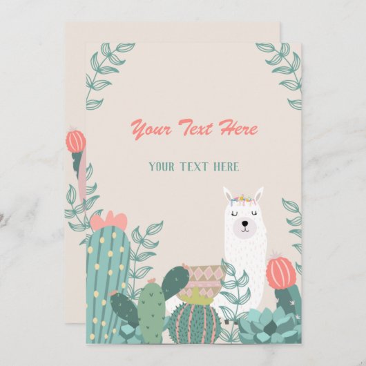 リャマのイベント 招待状 (正面/裏面)