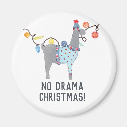 リャマのクリスマス マグネット (正面)