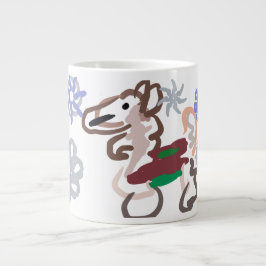 リャマの冬の楽しみ ジャンボコーヒーマグカップ