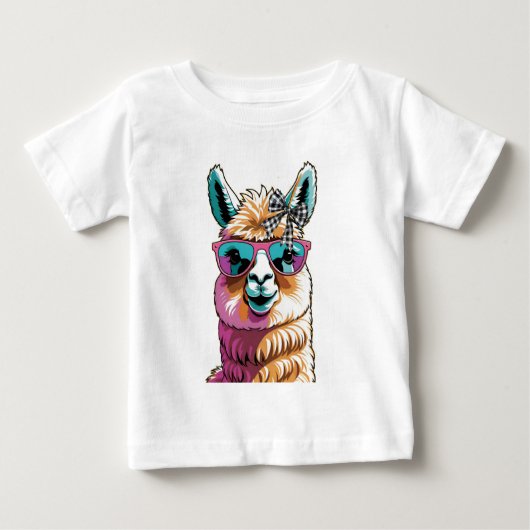 リャマの日帰り旅行 ベビーTシャツ (正面)