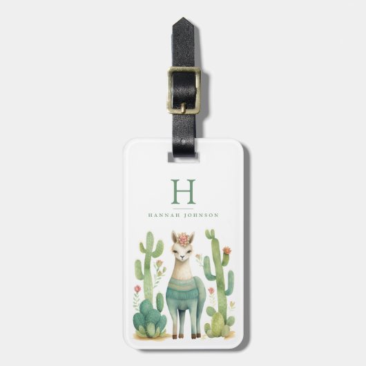 リャマ サボテン トラベルタグ ラゲッジタグ (正面縦)