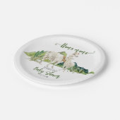 リャマ・ママ・ベイビーシャワー・ウォータカラー ペーパープレート (アングル)