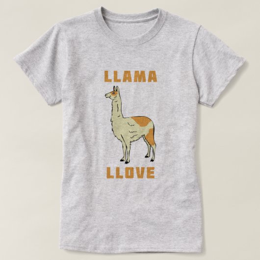 リャマ ラブ Tシャツ (デザイン正面)
