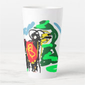 リャマ 楽しい  カフェラテマグ (正面)