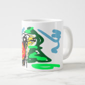 リャマ 楽しい ジャンボコーヒーマグカップ (正面右)