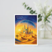 リヤドサウジアラビアの水の色のスカイライン シーズンポストカード (スタンド正面)