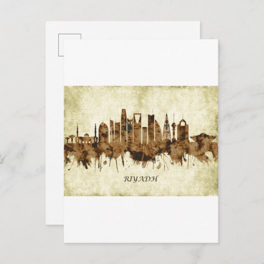 リヤドサウジアラビアの街並み インビテーションポストカード (正面/裏面)