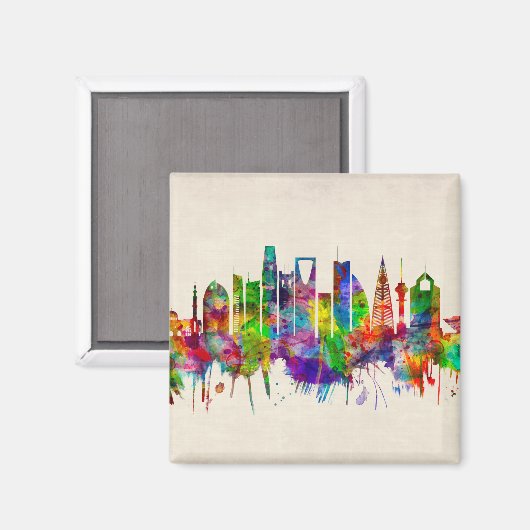 リヤドサウジアラビアスカイライン マグネット (正面/裏面)