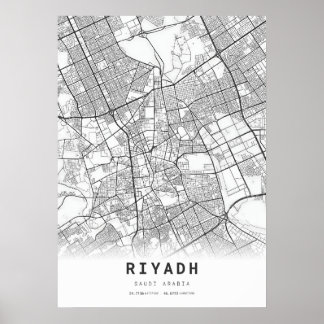 リヤドシティーの地図 ポスター