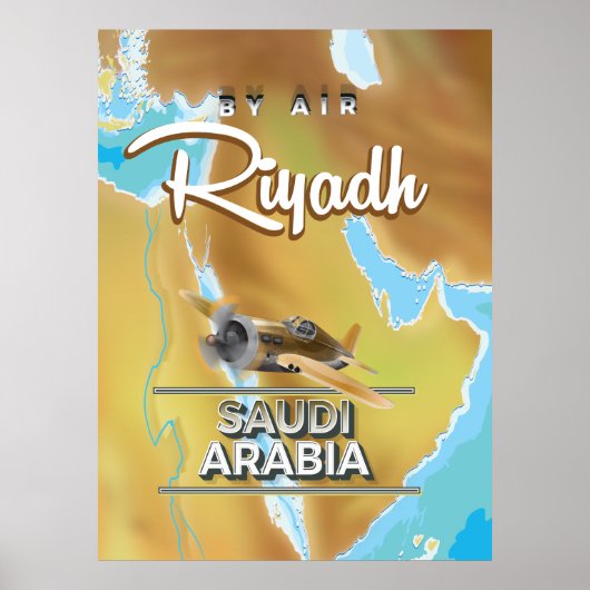 リヤド・サウジアラビアのヴィンテージ旅行ポスター ポスター (正面)
