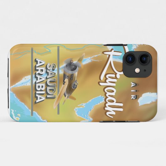 リヤド・サウジアラビアのヴィンテージ旅行ポスター Case-Mate iPhoneケース (裏面(横))