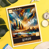 リヤド、サウジアラビア |ヴィンテージ絵画ー ポストカード