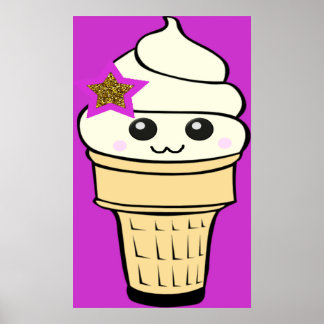 リヤリデザインかわいいアイスクリーム ポスター