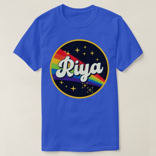 リヤレインボーイン宇宙ヴィンテージスタイル Tシャツ (デザイン正面)