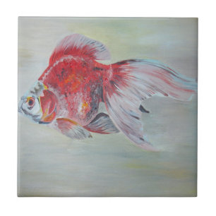 リュウキン金魚アクリル絵画ズ タイル