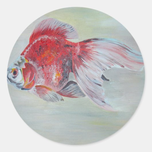 リュウキン金魚アクリル絵画ズ ラウンドシール (正面)