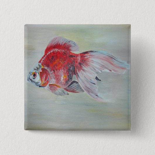 リュウキン金魚アクリル絵画ズ 缶バッジ (正面)