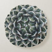 リュウゼツランの円形の装飾用クッション、綿(16") ラウンドクッション (正面)