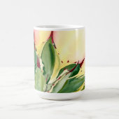 リュウゼツランの水彩画のマグ、デブラリーBaldwin著黄色、 マグカップ (中央)