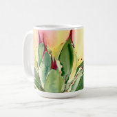 リュウゼツランの水彩画のマグ、デブラリーBaldwin著黄色、 マグカップ (正面左)