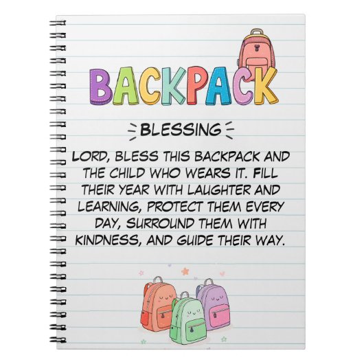 リュックの祝福ノート ノートブック (正面)