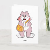 リュックを背負ったウサギのハイカー カード (裏面)