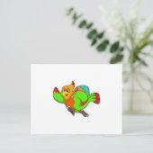 リュックを背負ったハイキング中のコウテイピンくん ポストカード (スタンド正面)