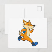 リュックを背負って走るキツネ ポストカード (正面/裏面)