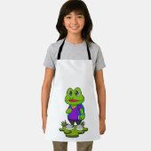 リュックサック付きハイカーとしてのカエル エプロン (インサイチュ)