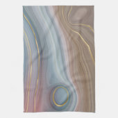 リュックスストラタ |ほこりっぽい石板ブルーチューペピンクアゲート キッチンタオル (縦)