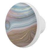 リュックスストラタ |ほこりっぽい石板ブルーチューペピンクアゲート セラミックノブ (右)