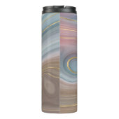 リュックスストラタ |ほこりっぽい石板ブルーチューペピンクアゲート タンブラー (裏面)