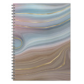 リュックスストラタ |ほこりっぽい石板ブルーチューペピンクアゲート ノートブック (正面)