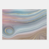 リュックスストラタ |ほこりっぽい石板ブルーチューペピンクアゲート ラッピングペーパーシート (正面2)