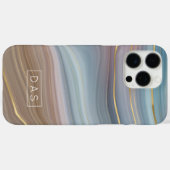 リュックスストラタ |石板ブルーTaupe Pink Agateモノグラム Case-Mate iPhoneケース (裏面 (横))