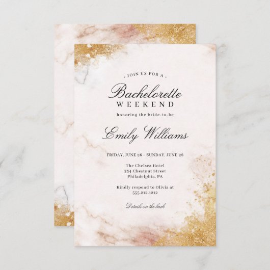 リュックスバチェロレッテウィークエンドイナリー招待状 招待状 (正面/裏面)