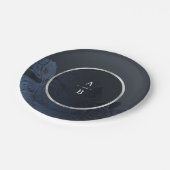 リュックスバラネイビー銀ヴィンテージボタニッ結婚クス ペーパープレート (アングル)